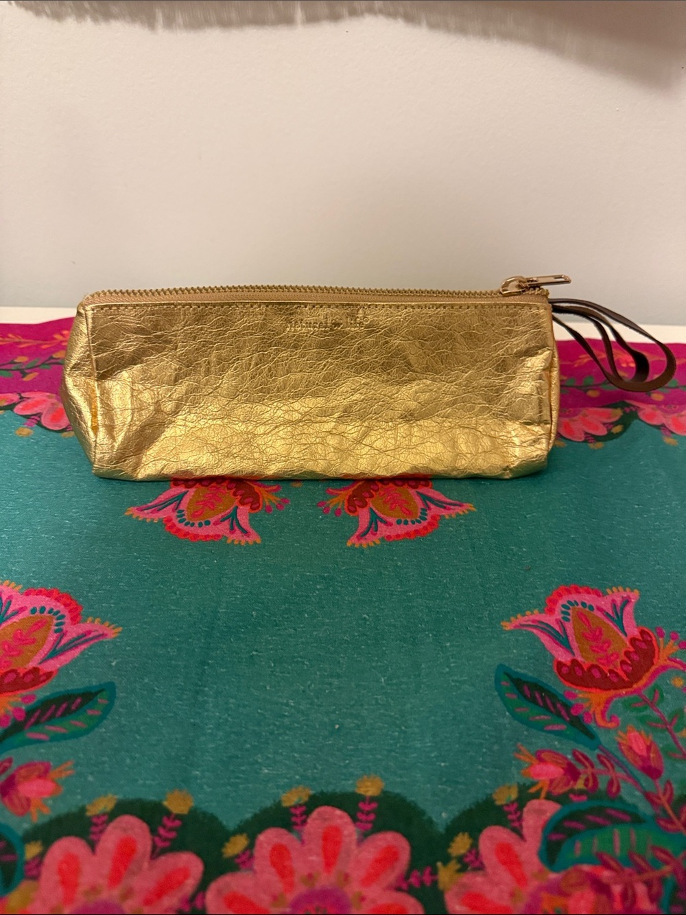 Gold Metallic Wristlet Pouch